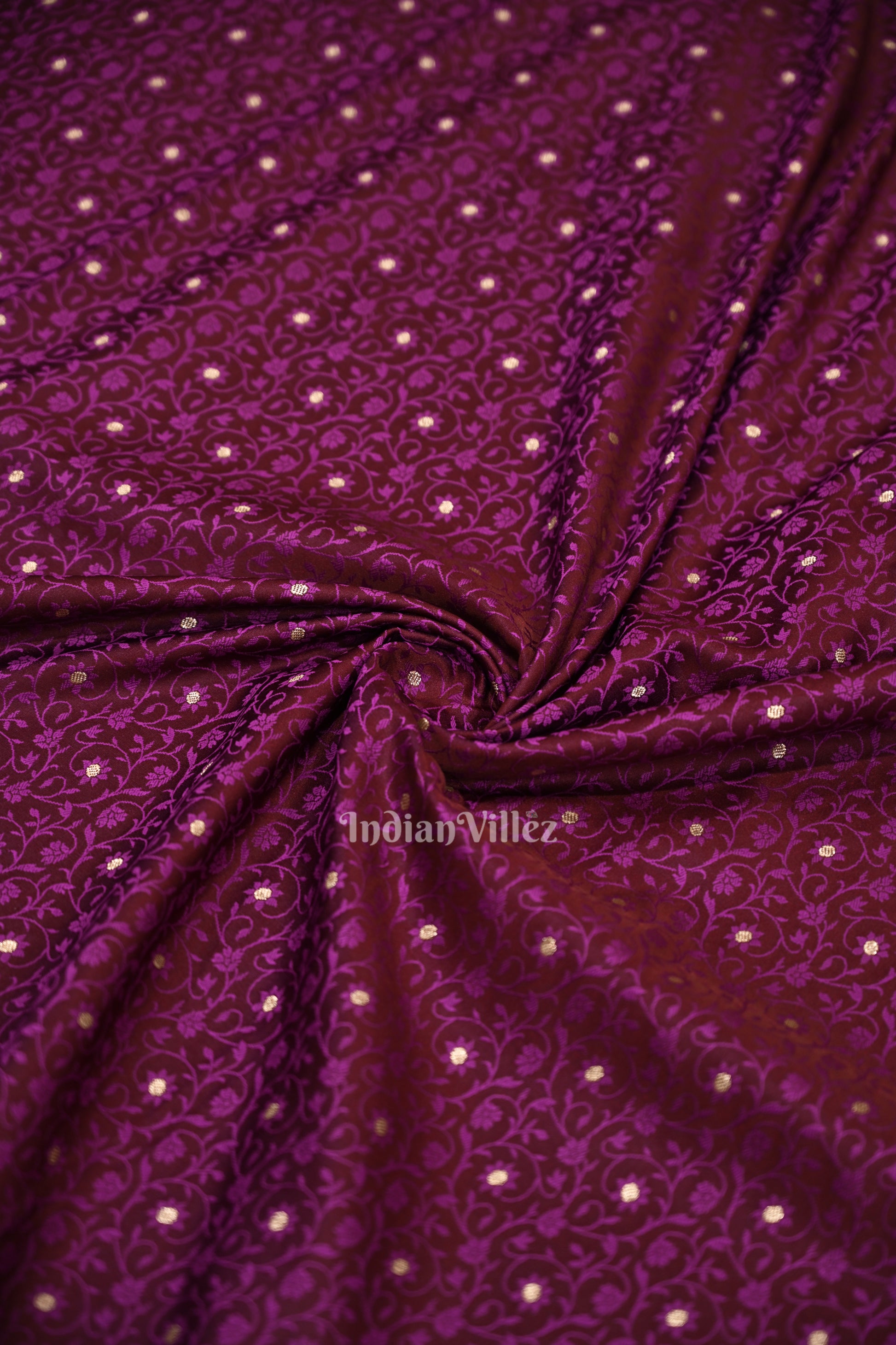 Mulberry Purple Meenakari Mashru Satin Silk Banarasi Saree 