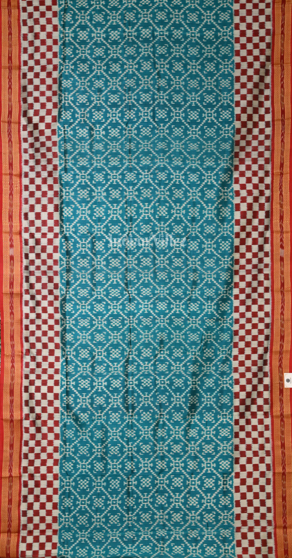 Sea Green Maroon Double Pasapali Border Khandua Silk Saree 