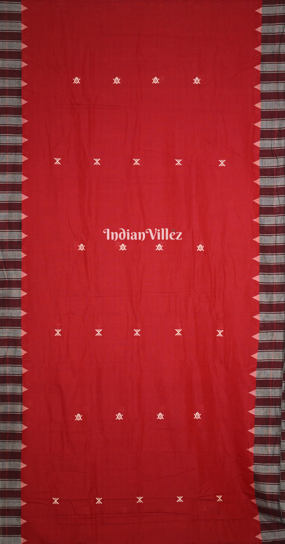 Red Black Odisha Handloom Natural Dye Kotpad Cotton Saree