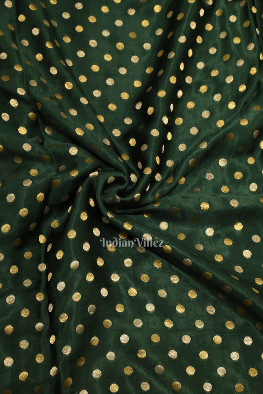 Green Banarasi Silk Saree With Paithani Border and Pallu