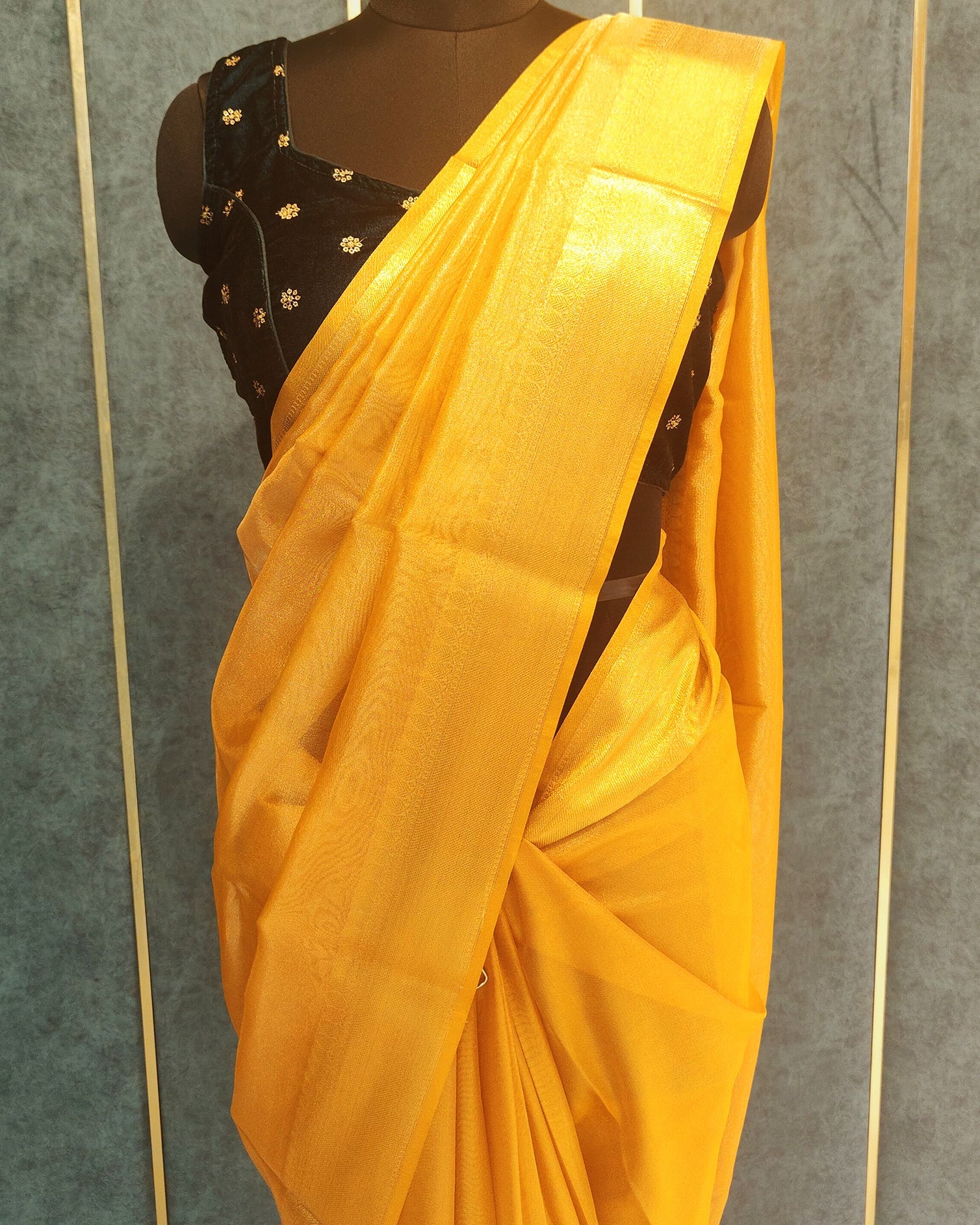 Yellow Tissue Banarasi Saree