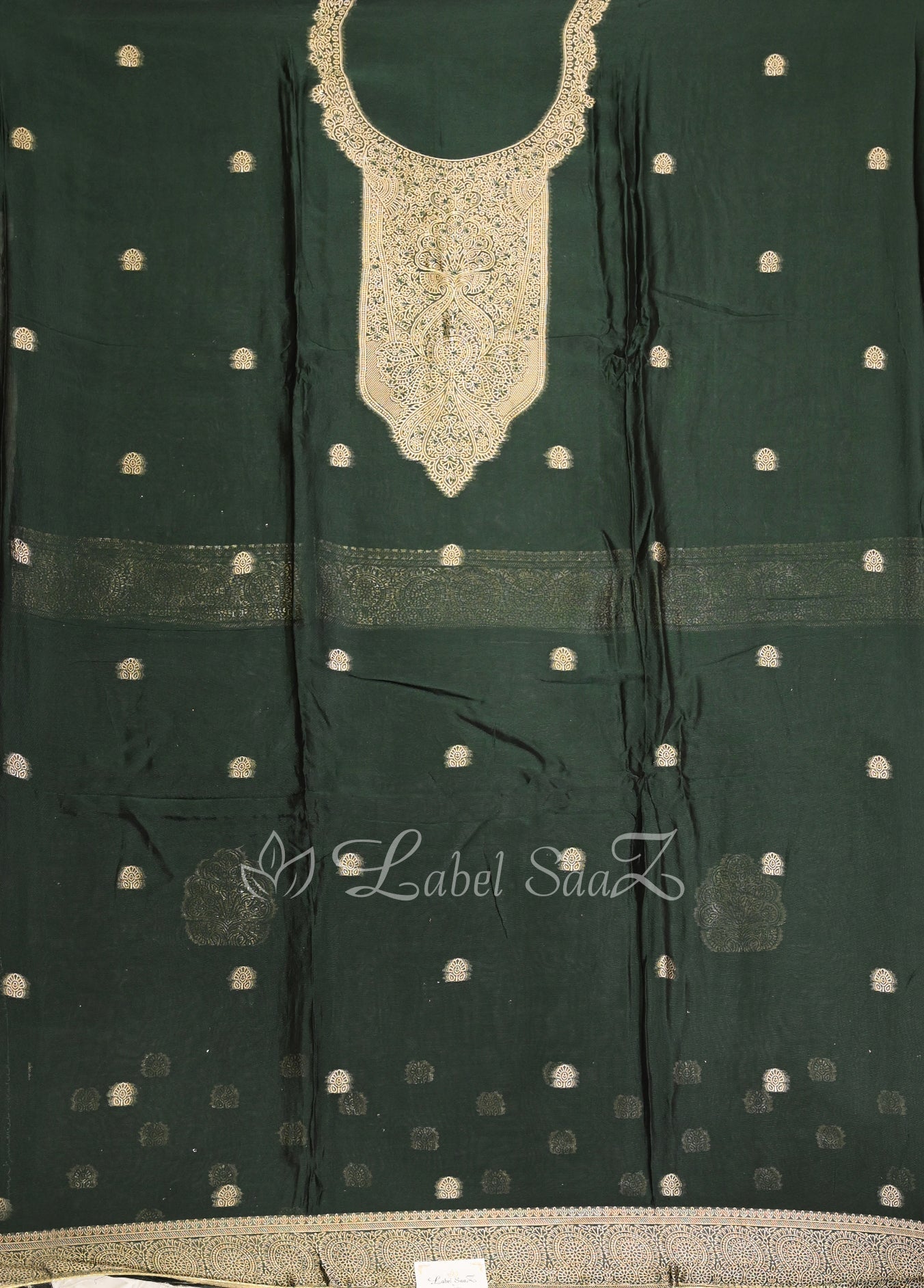 Green Unstitched Salwar Suit