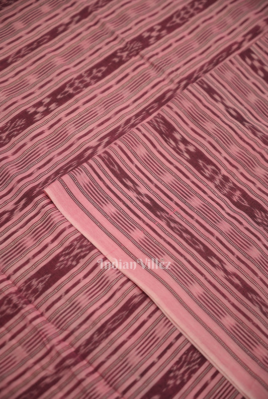 Pink Sambalpuri Odisha Ikat Cotton Fabric