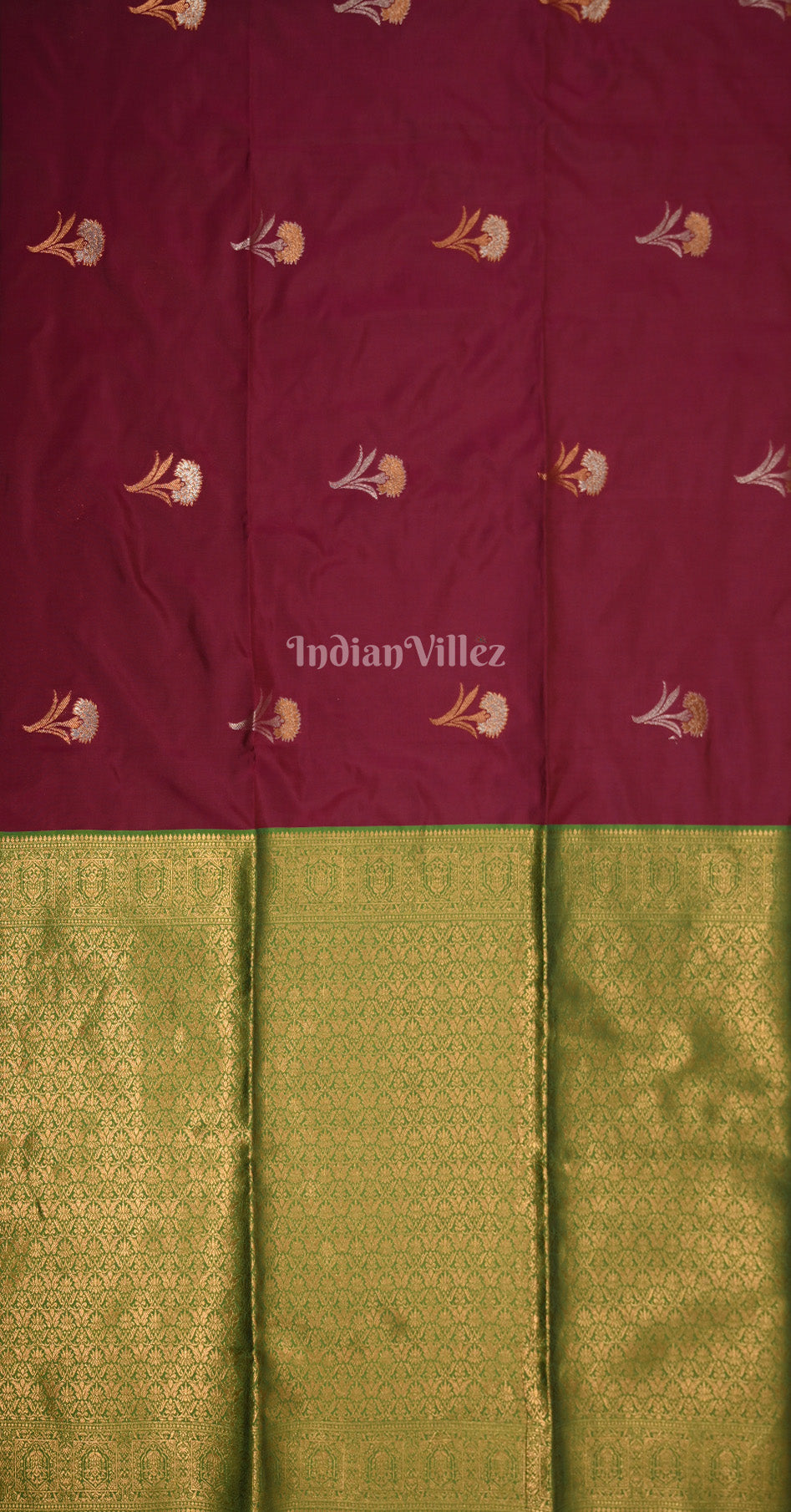 Wine Green Kanjivaram Silk Saree 