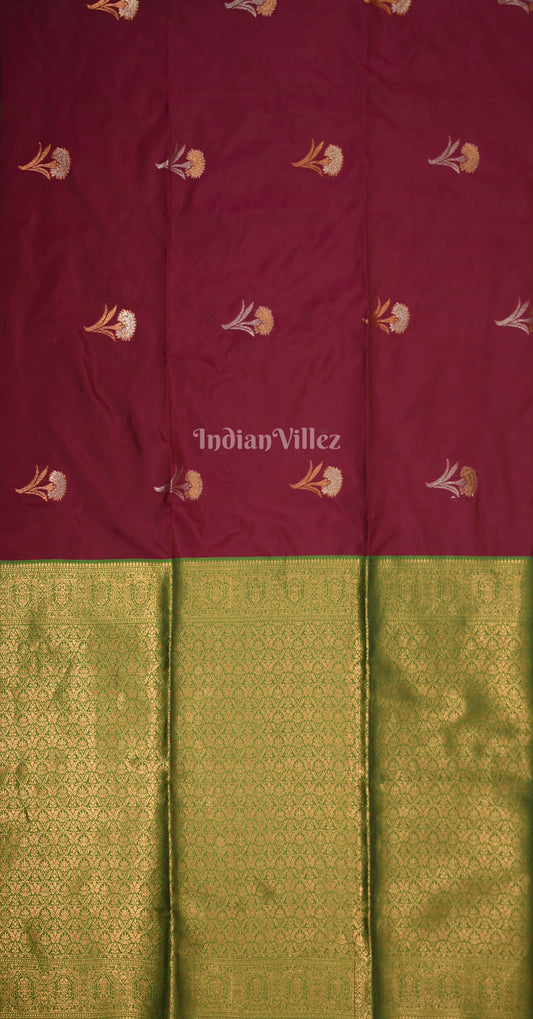 Wine Green Kanjivaram Silk Saree 