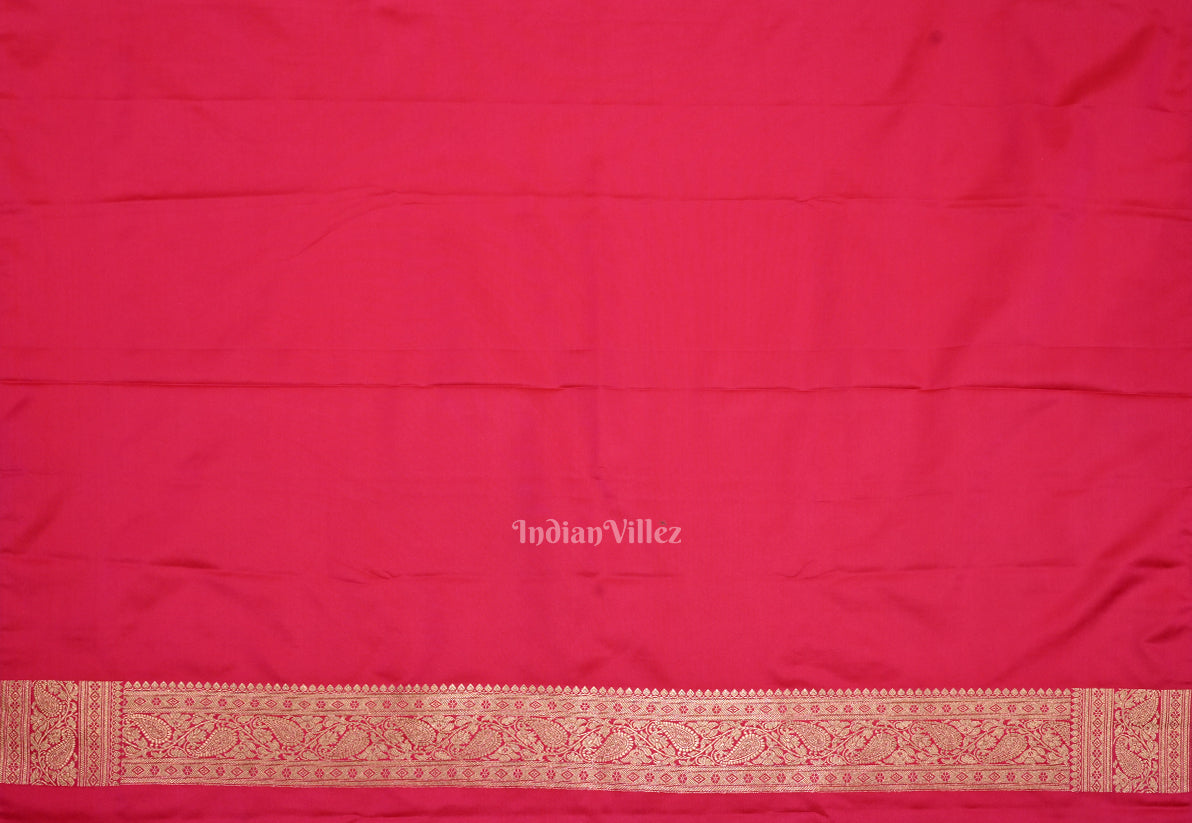 Rani Pink Meenakari Pure Mashru Satin Silk Banarasi Saree