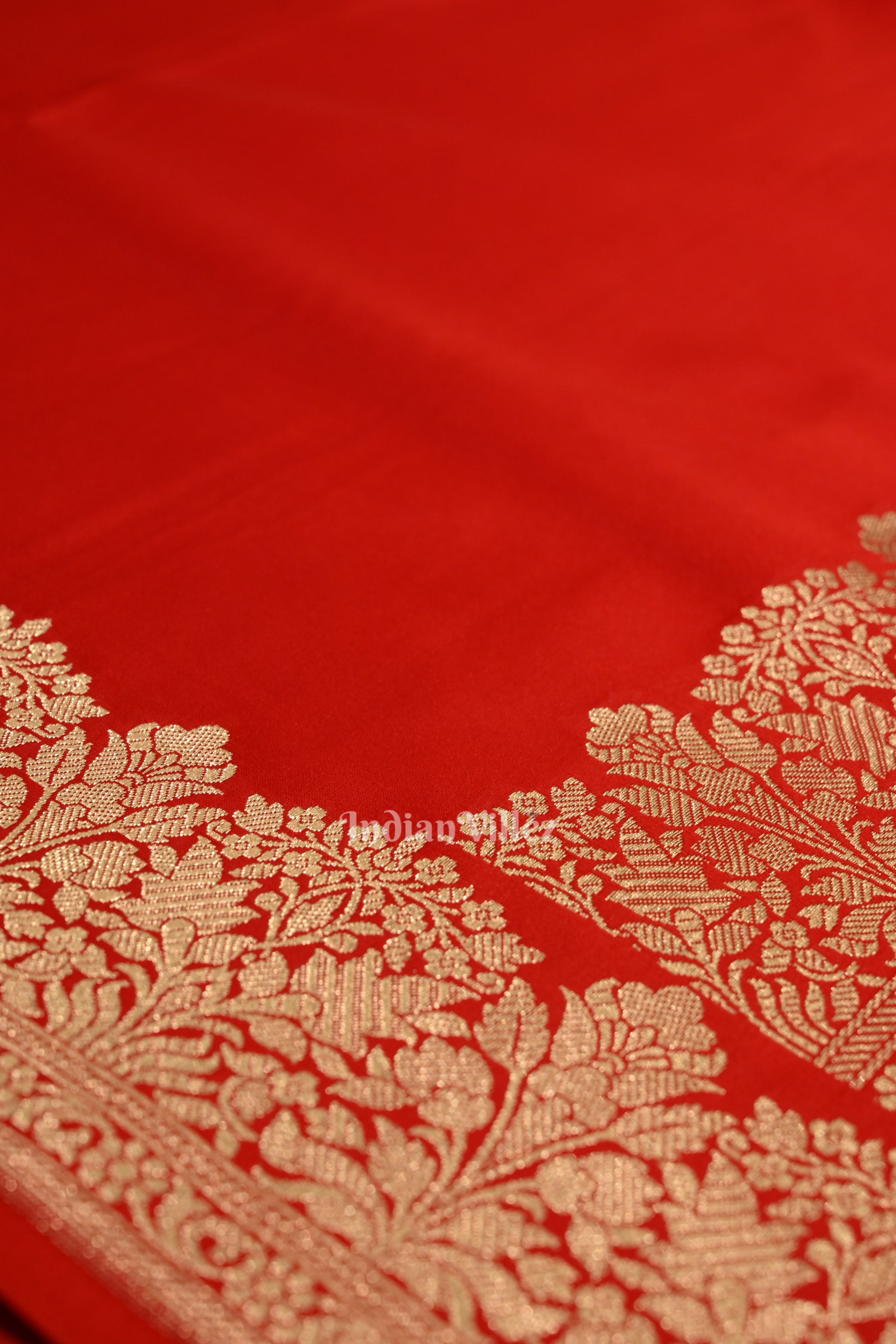 Bridal Royal Red Soft Pure Mashru Satin Silk Banarasi Saree 