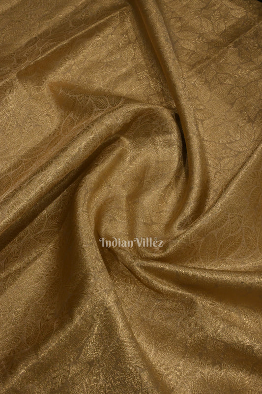 Golden Pearl Brocade Banarasi Tissue Saree
