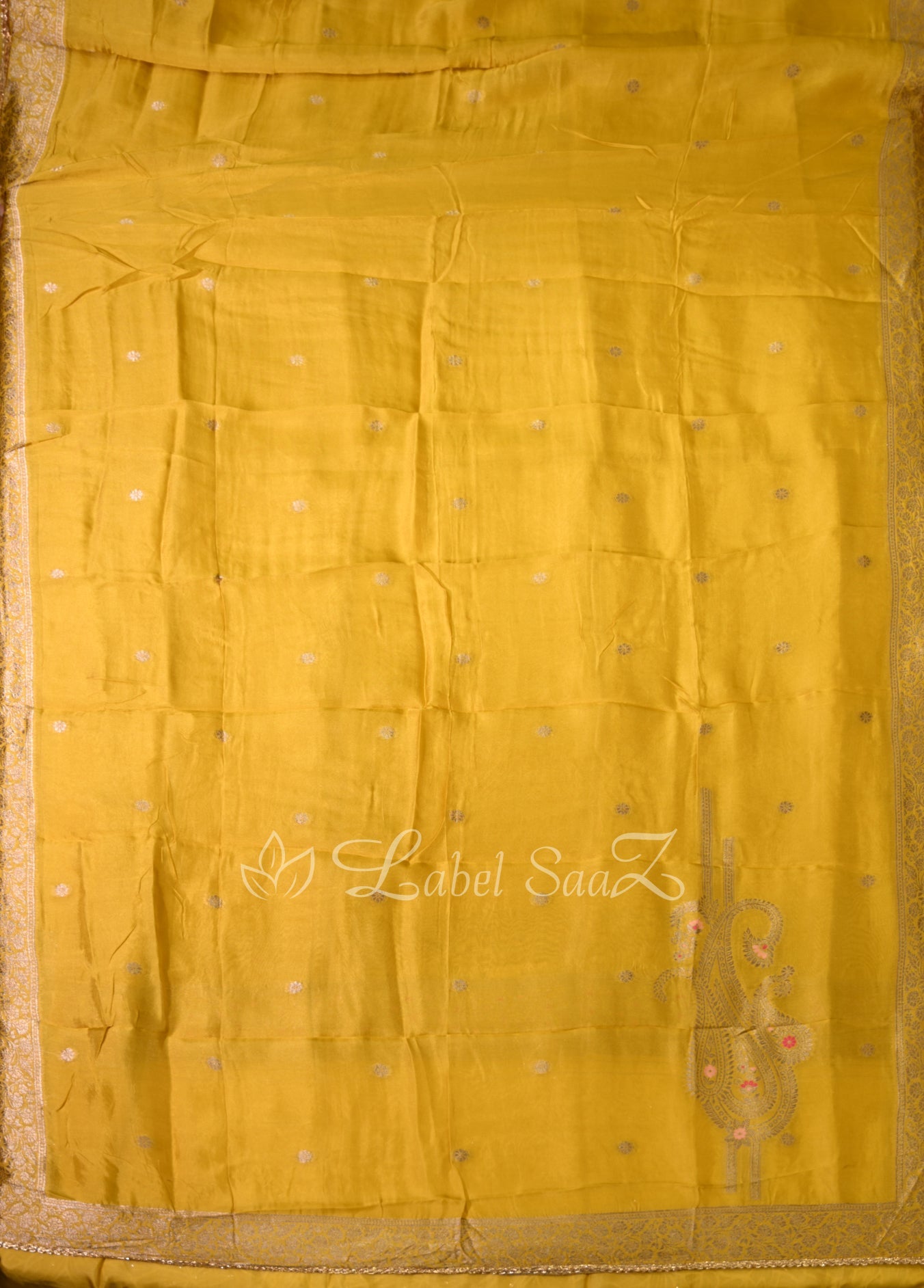 Mustard Yellow Unstitched Salwar Suit 