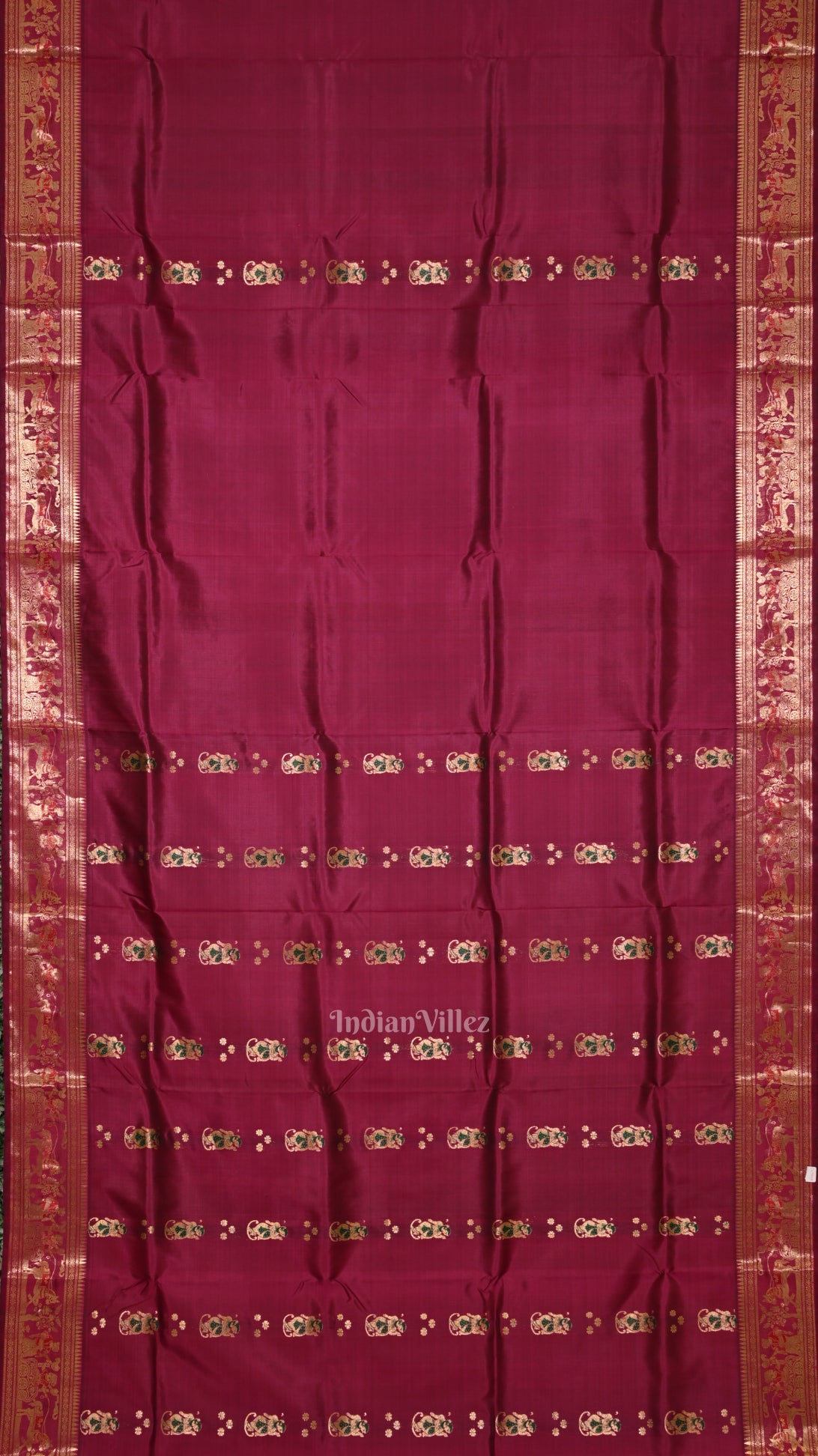  Purple Wine Handwoven Baluchari Silk Saree 