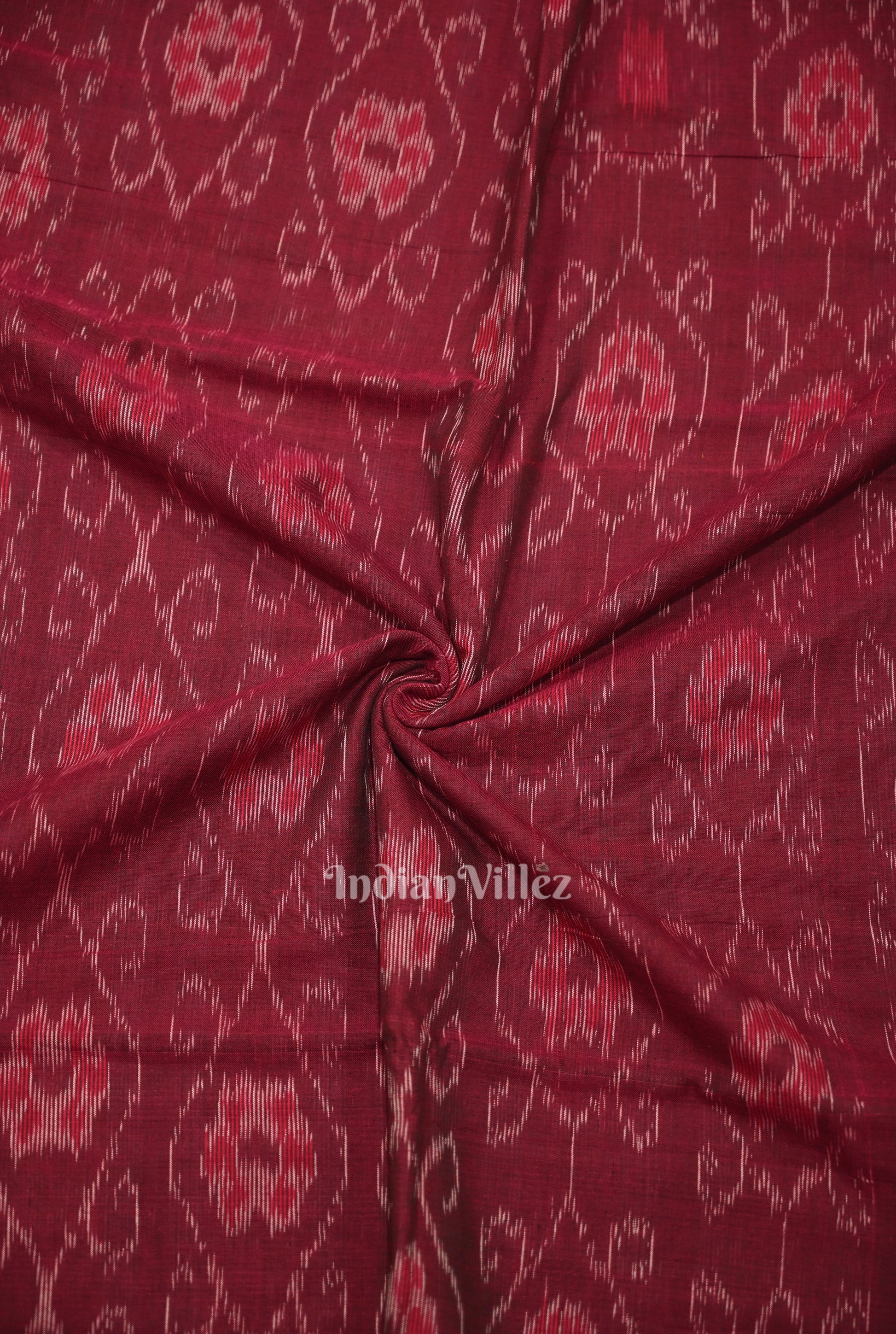 Purple Floral Theme Sambalpuri Ikat Cotton Fabric
