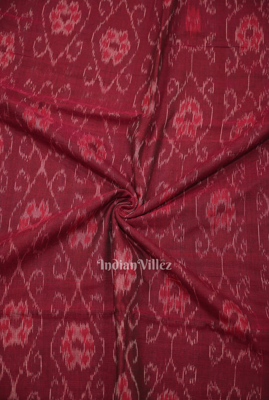 Purple Floral Theme Sambalpuri Ikat Cotton Fabric