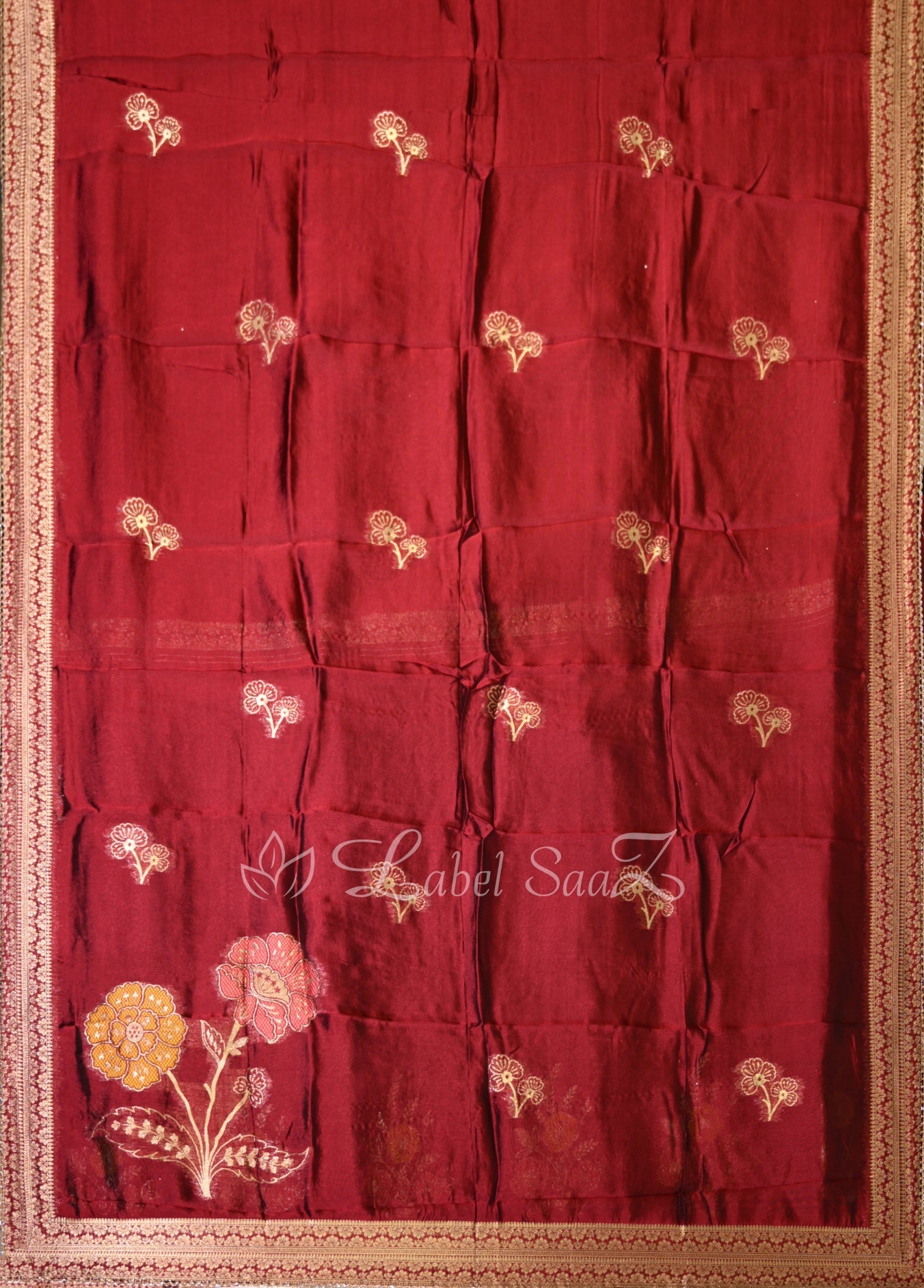 Maroon Unstitched Salwar Suit 