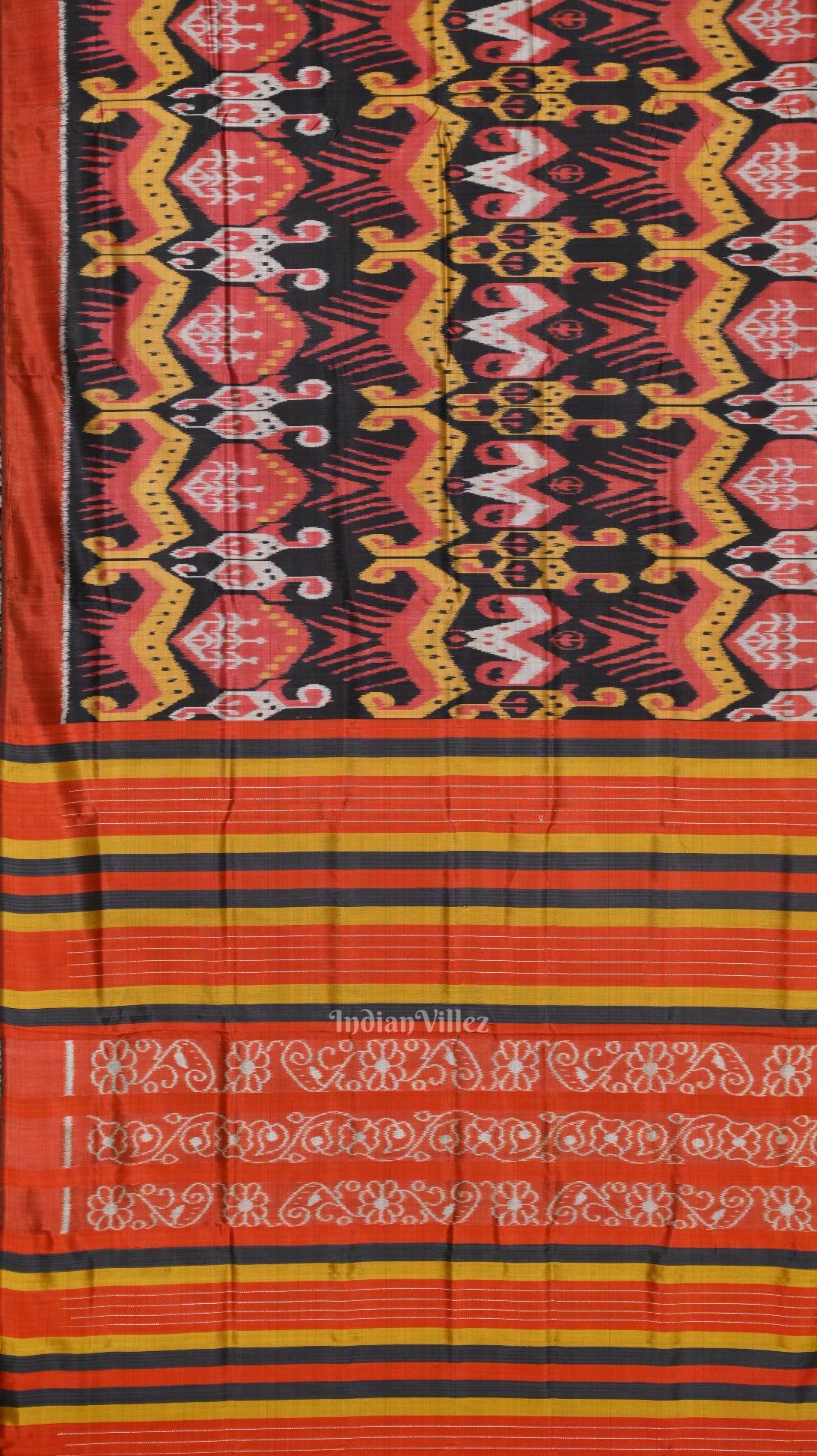Maroon with Multicolor Cambodian inspired Designer Contemporary Silk Saree