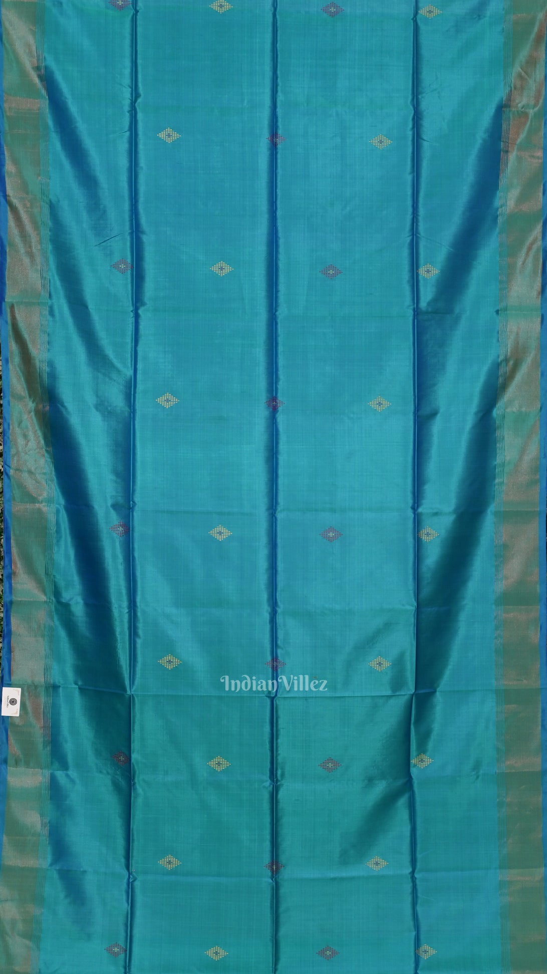 Sky Blue Magenta Pink Pure Bishnupuri Silk Saree 
