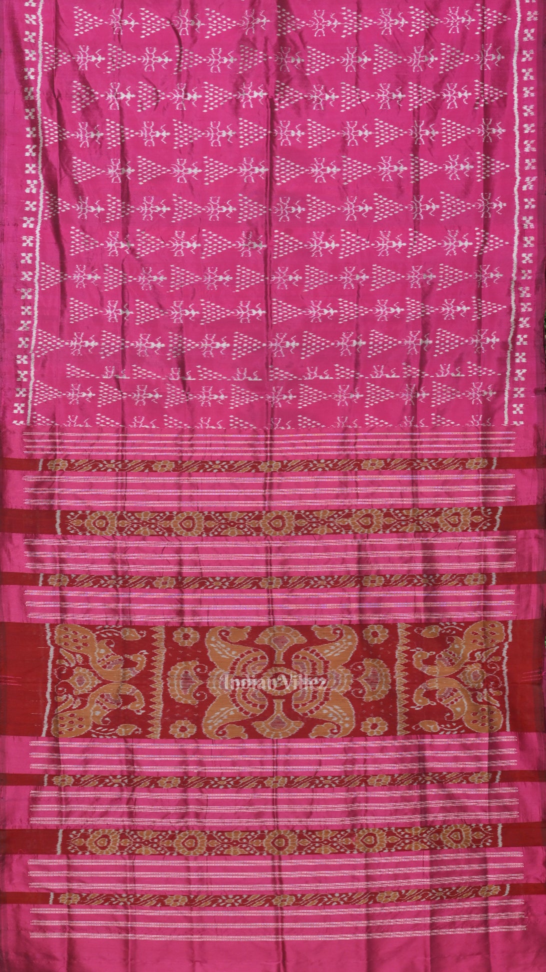 Mulberry Purple Tribal Art Contemporary Odisha Handloom Silk Saree