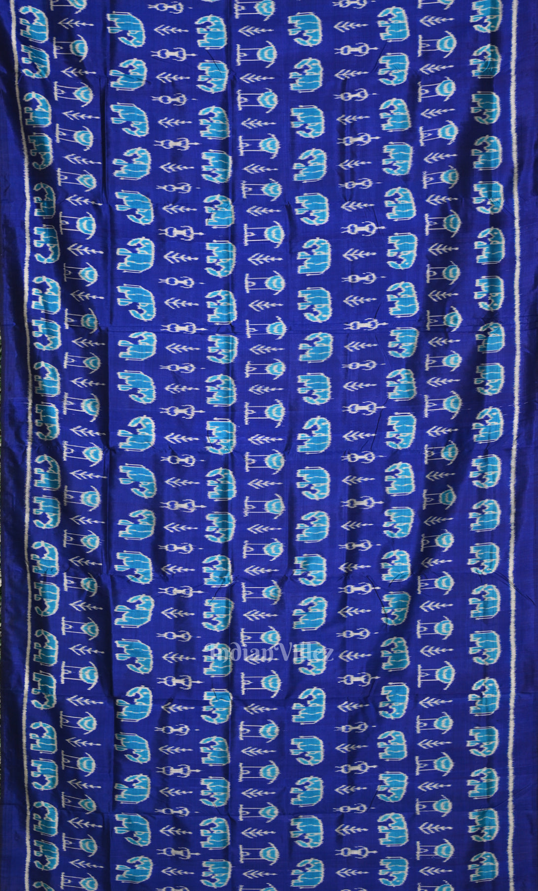 Blue Tribal Theme Odisha Ikat Contemporary Designer Silk Saree 