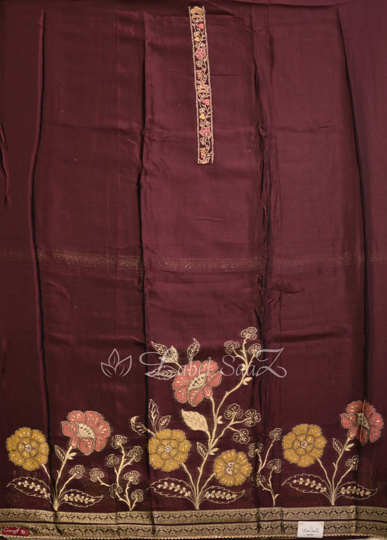 Coffee Silk Unstitched Salwar Suit 