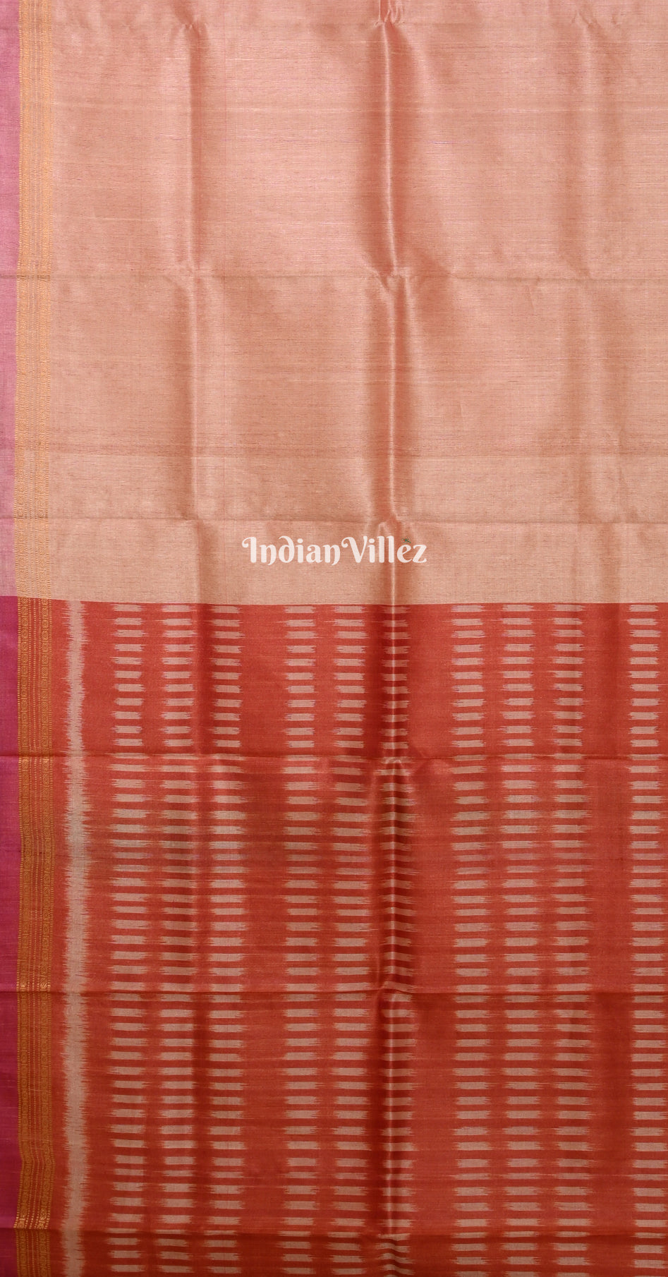 Beige Maroon Gopalpur Tussar Silk Saree