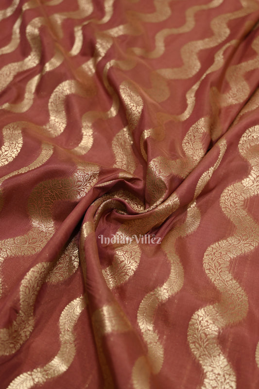  Luxurious Peach Pink Meenakari Pure Mashru Satin Silk Banarasi Saree