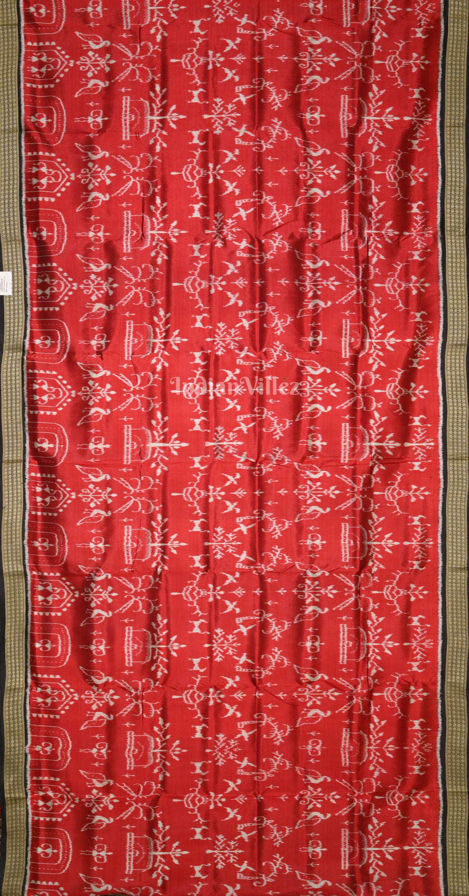 Red Black Tribal House Odisha Ikat Sambalpuri Silk Saree