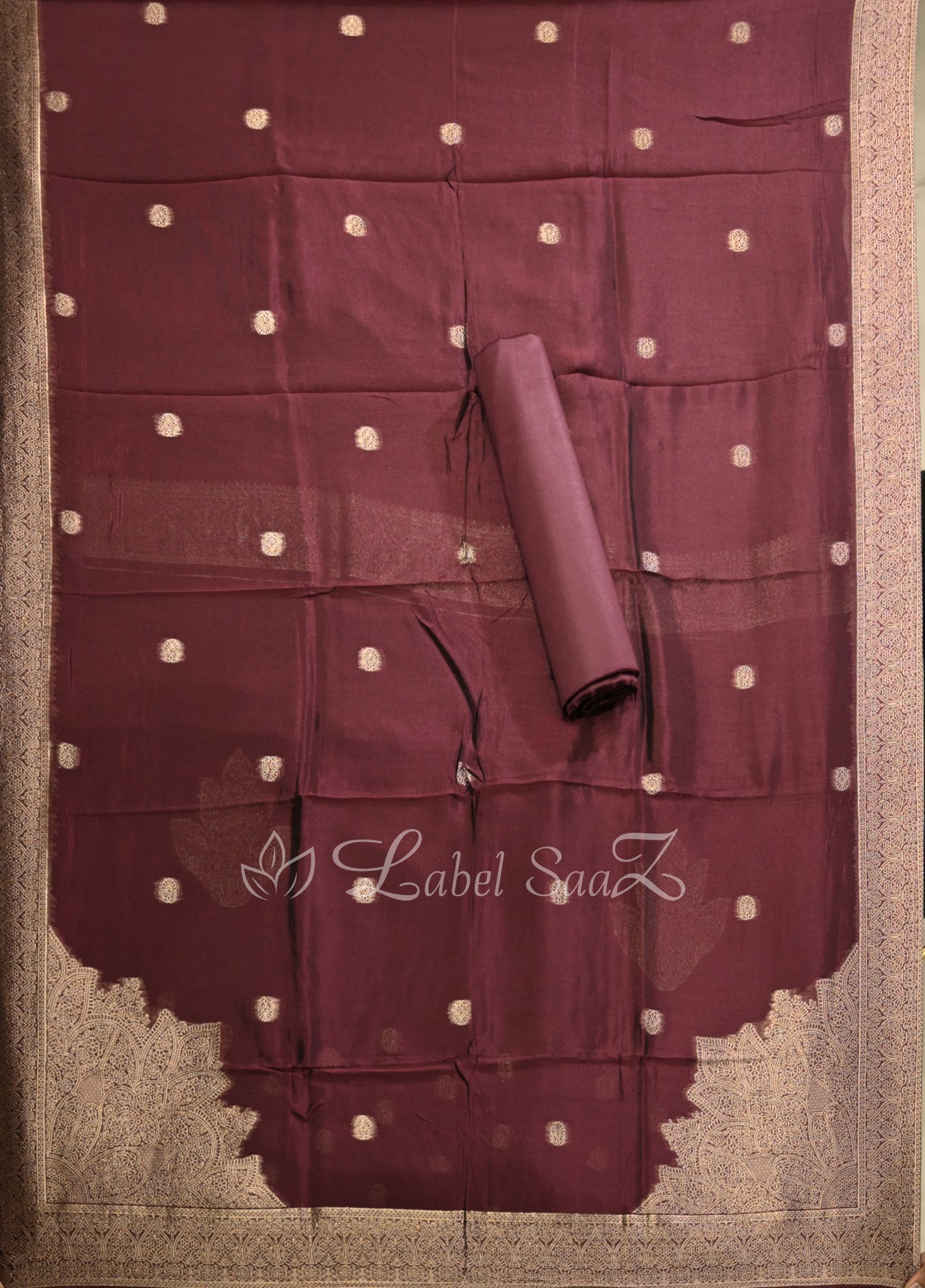 Purple Wine Banarasi Unstitched Salwar Suit