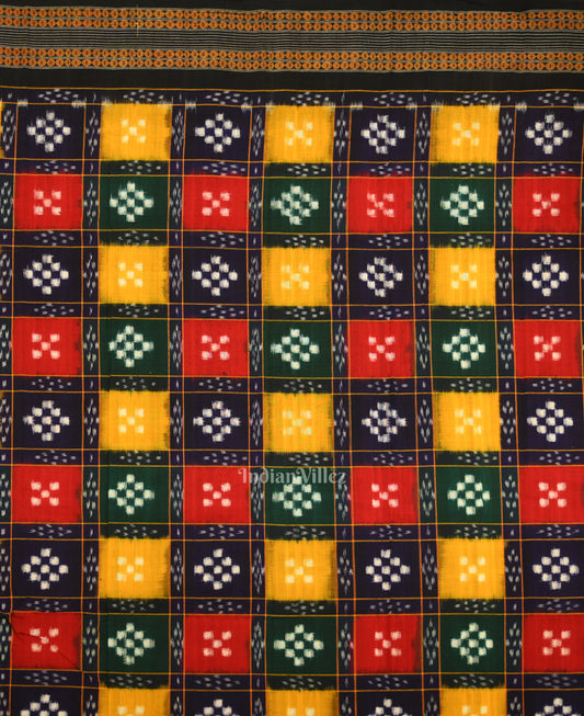 Multi Color Pasapali Odisha Ikat Sambalpuri Dress Set & Dupatta