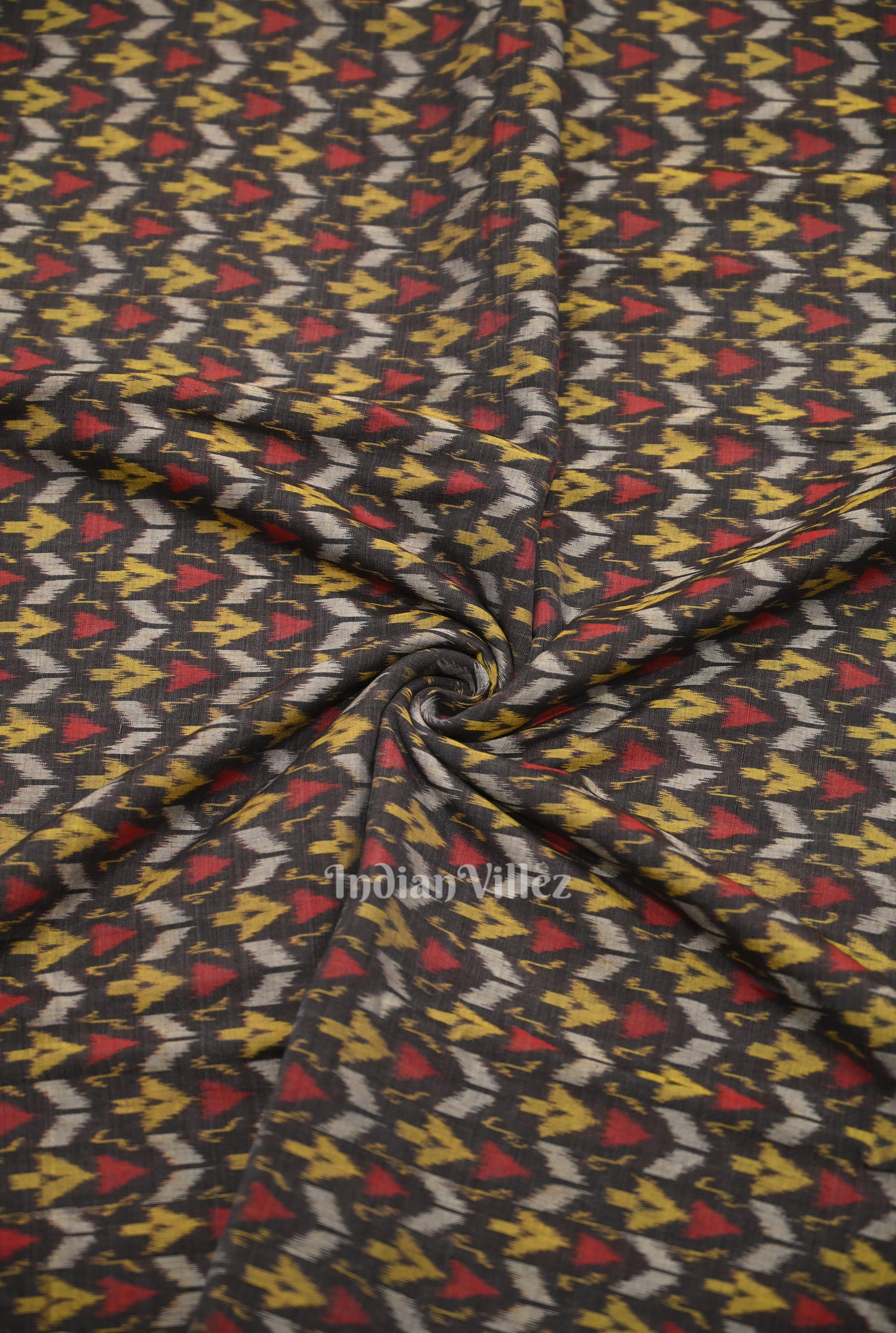 Multi Color Arrows Motif Sambalpuri Odisha Ikat Cotton Fabric 