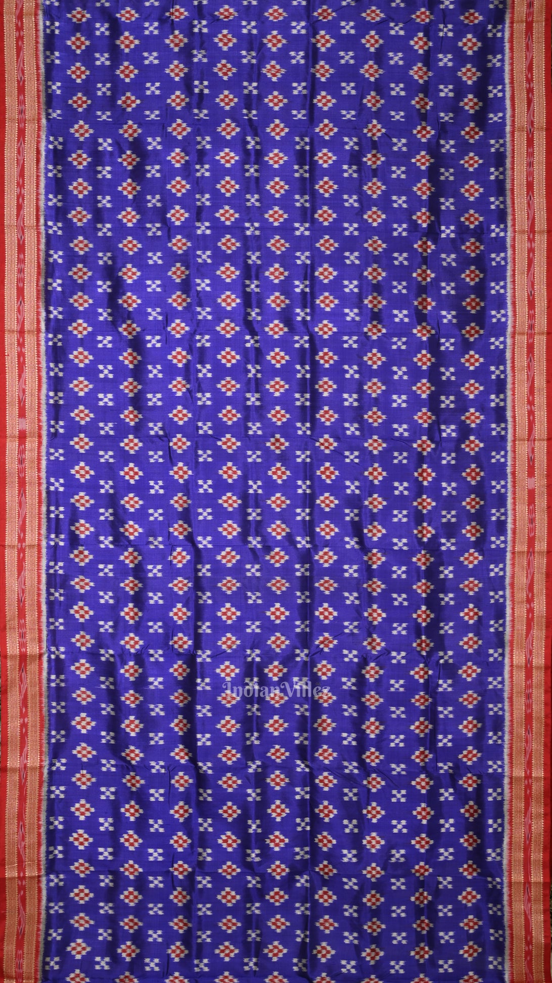 Blue Red Body Pasapali Odisha Ikat Khandua Silk Saree