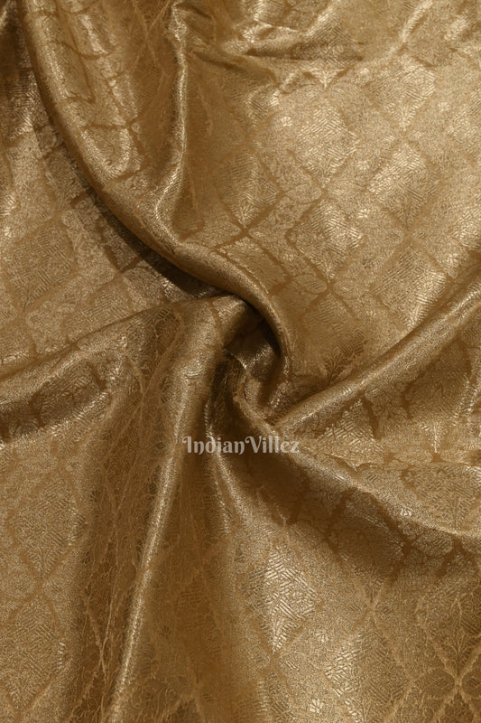 Pure Golden Zari  Floral Woven Tissue Banarasi Saree 
