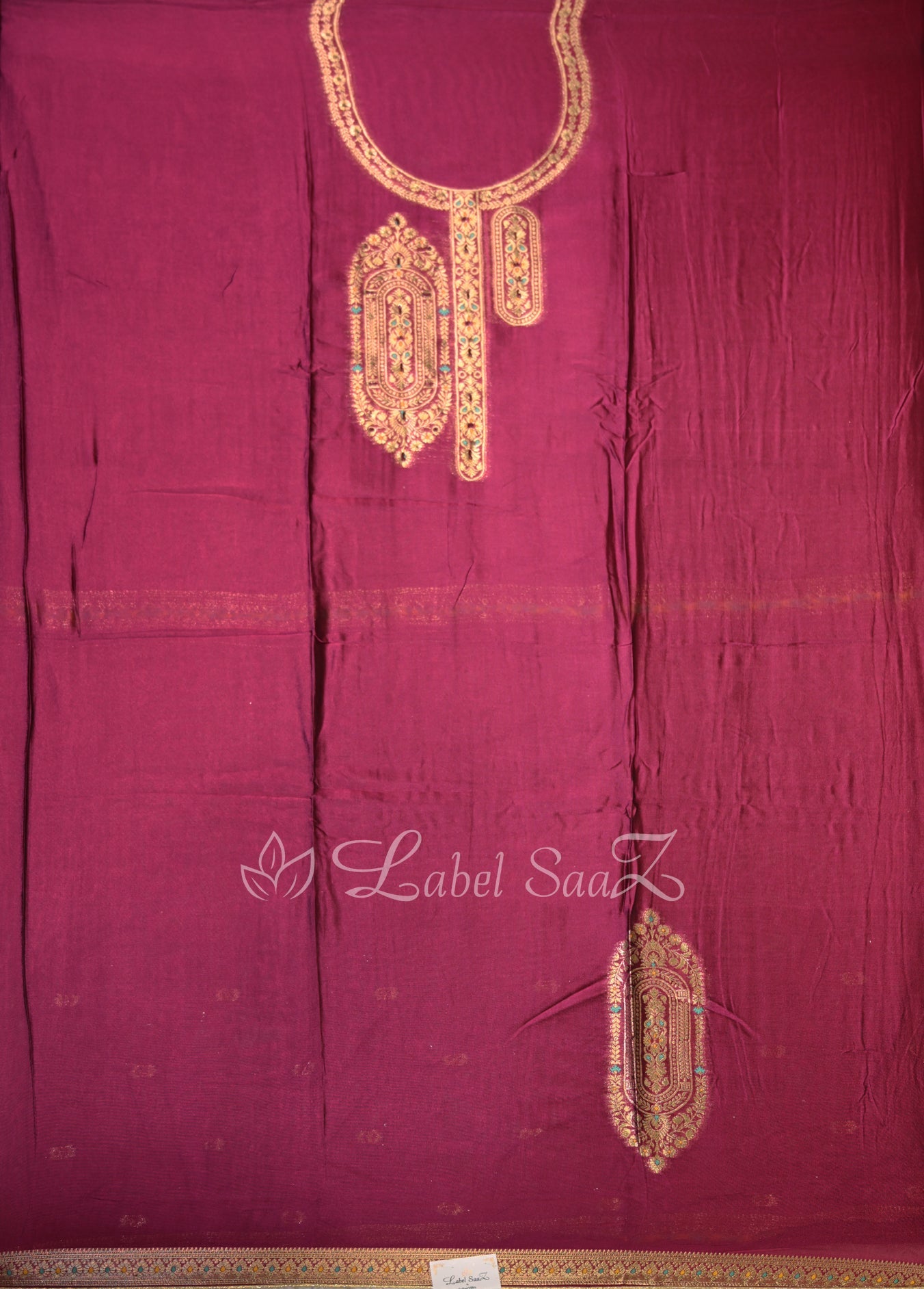 Purple Unstitched Salwar Suit 