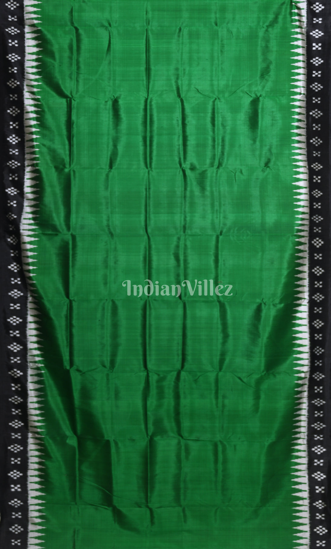 Green Black Contemporary Designer Silk Saree with Pasapali Anchal