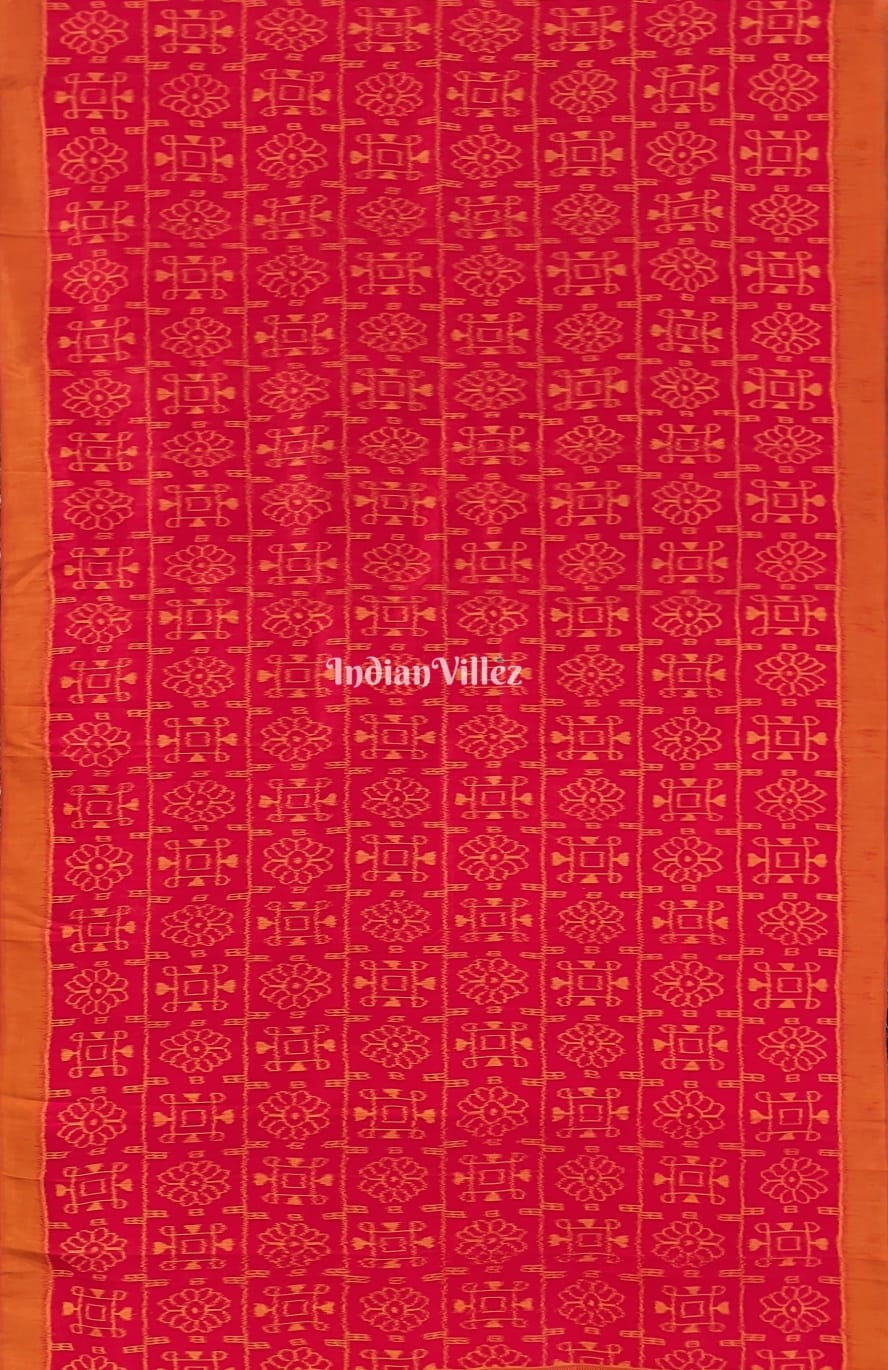 Red Golden Flower Yantra Contemporary Silk Saree