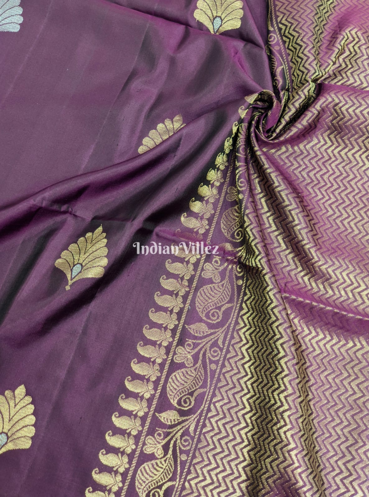 Purple Grape South Handloom Kanjivaram Soft Silk Saree
