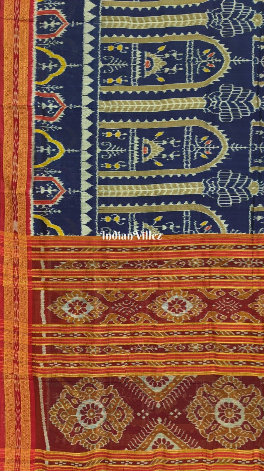 Blue Tribal Odisha Ikat Khandua Silk Saree