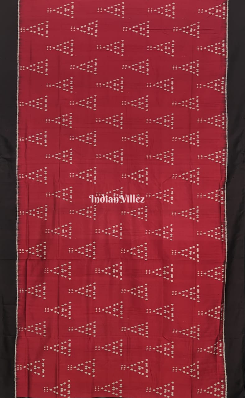 Maroon Jhoti Odisha Handloom Contemporary Sambalpuri Silk Saree ( USA_V )