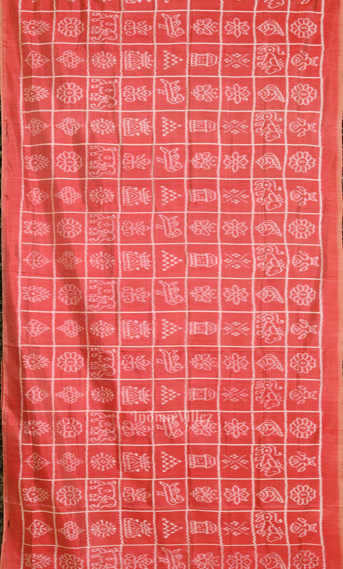 Red Nabakothi Odisha Ikat Contemporary Designer Saree