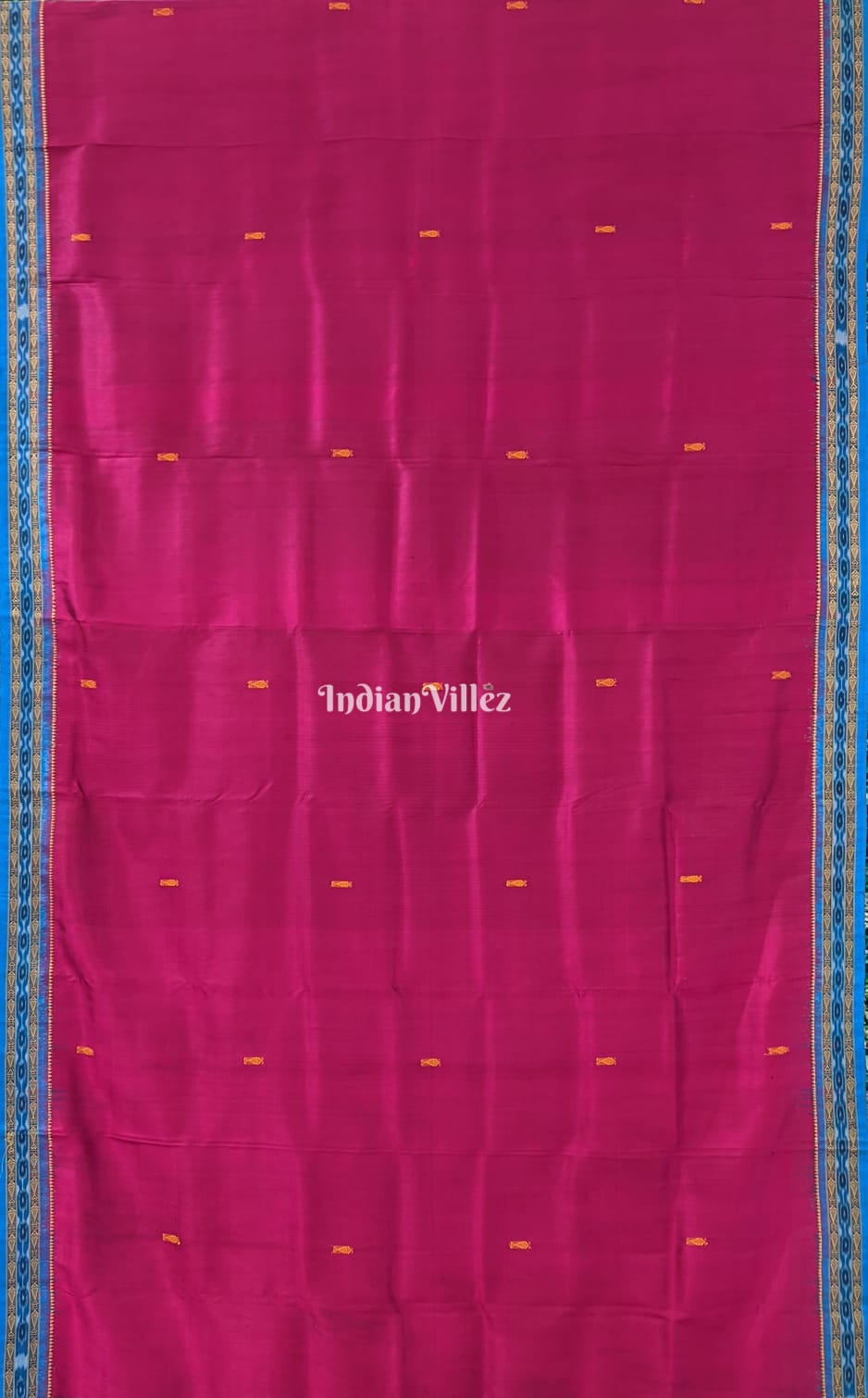 Wine Fish Butta Design Odisha Ikat Khandua Silk Saree