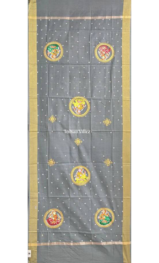 Nartaki Theme Patachitra Chanderi Dupatta