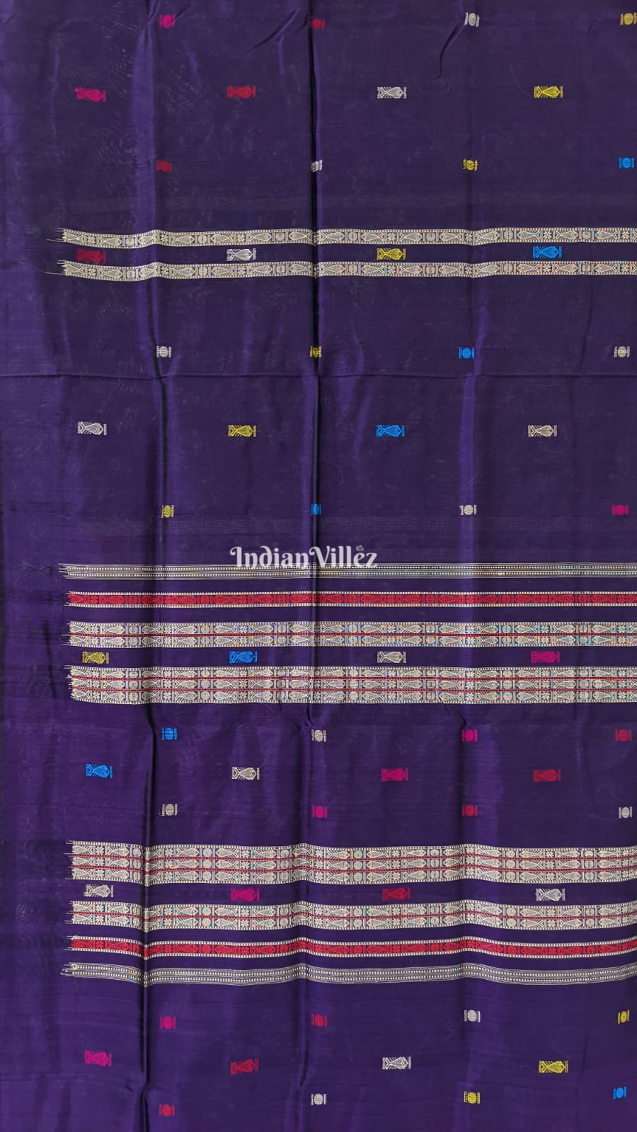 Purple Habaspuri Inspired Contemporary Bomkai Silk Saree