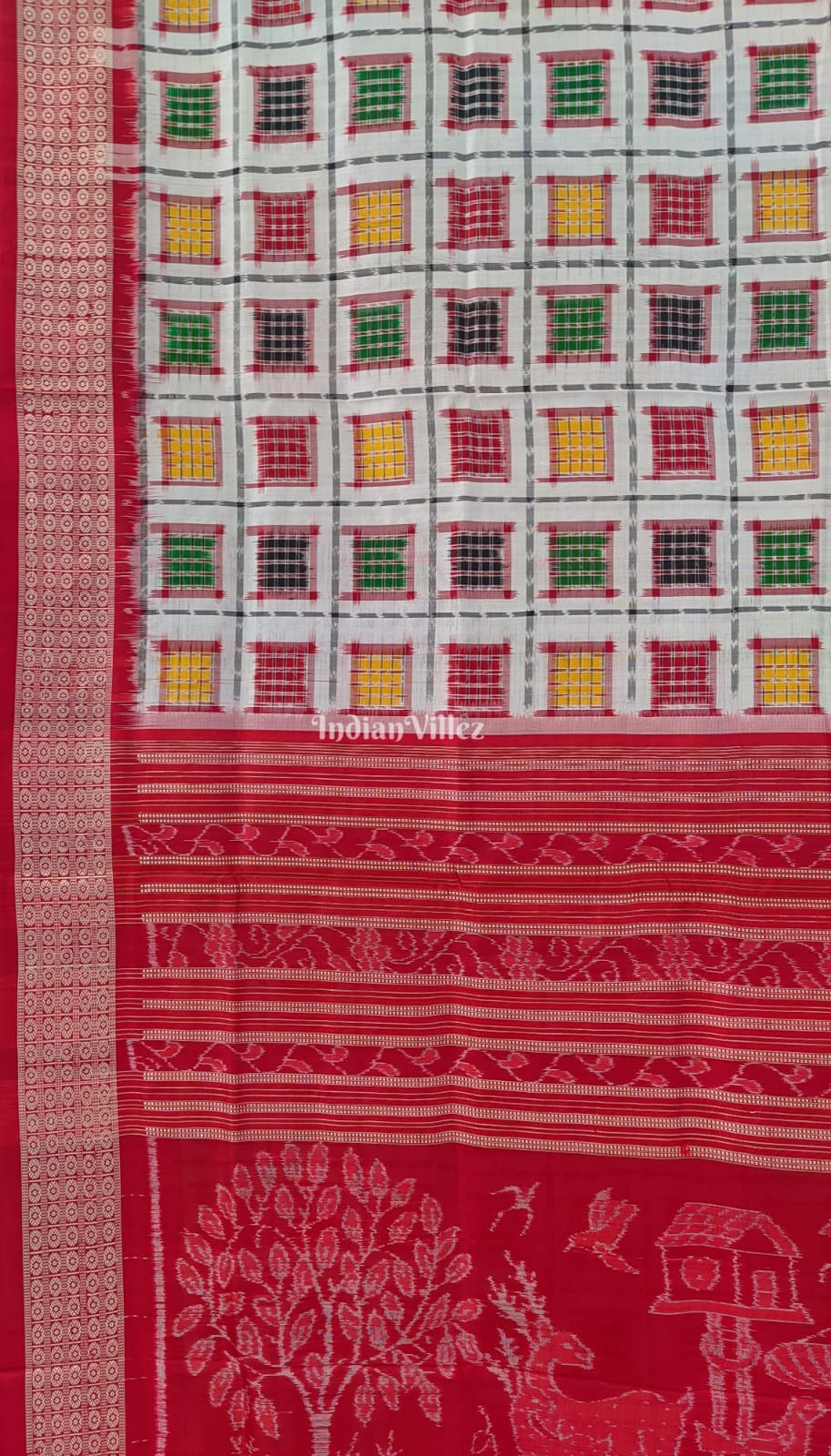 Multicolored Ashwin Design Sambalpuri Ikat Silk Saree