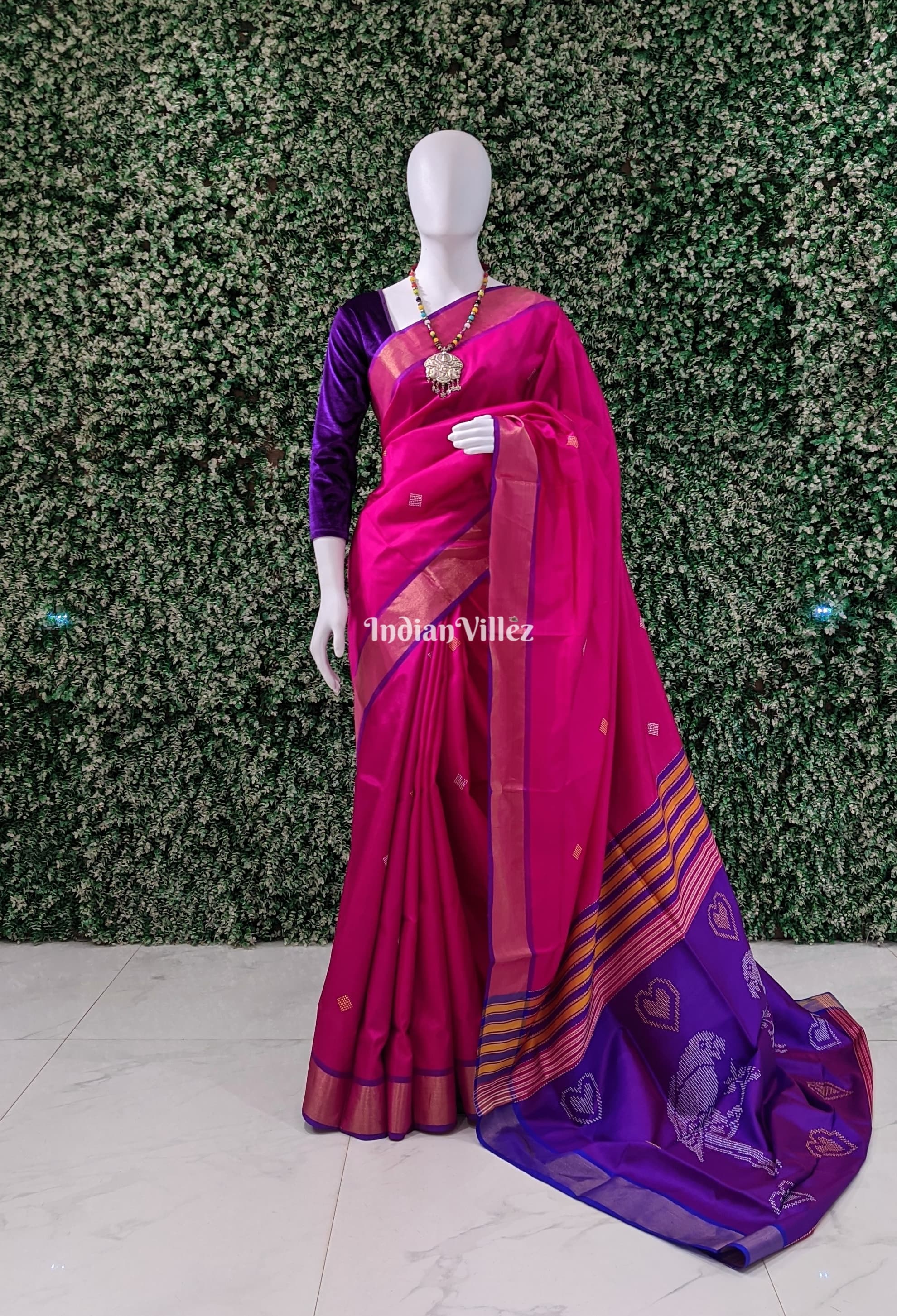 Violet Raani Handwoven Soft Silk Saree