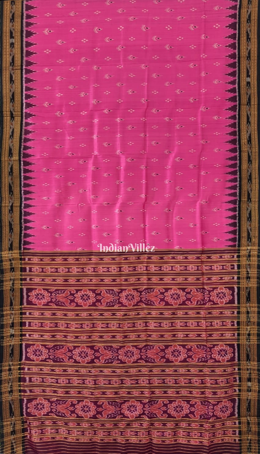 Pink Mayur Chandrika Odisha Handloom Khandua Silk Saree