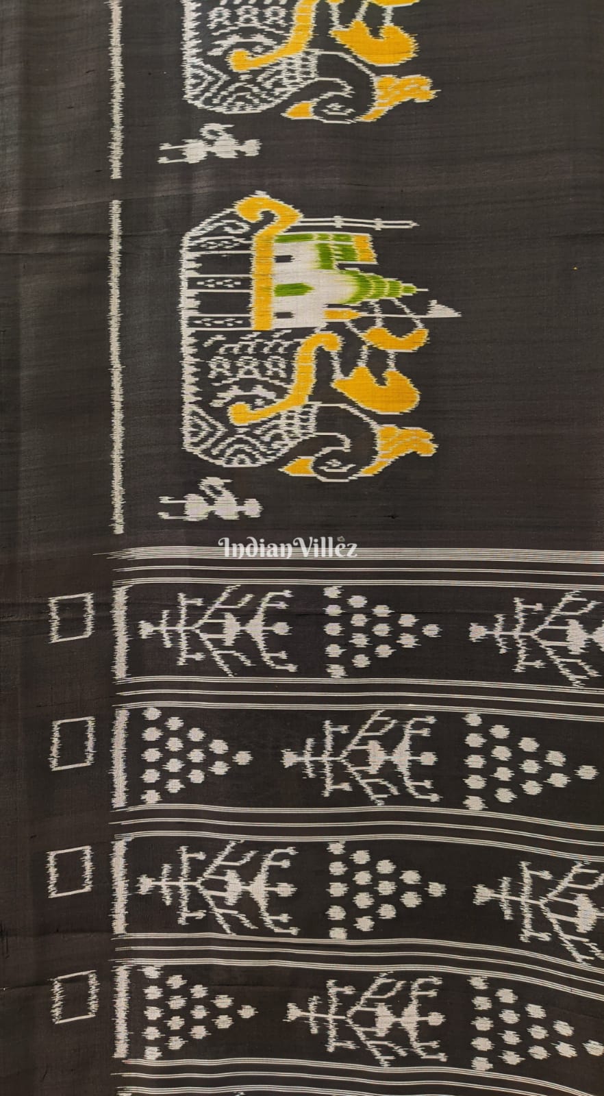 Black Boita & Tribal Anchal Odisha Ikat Contemporary Silk Saree