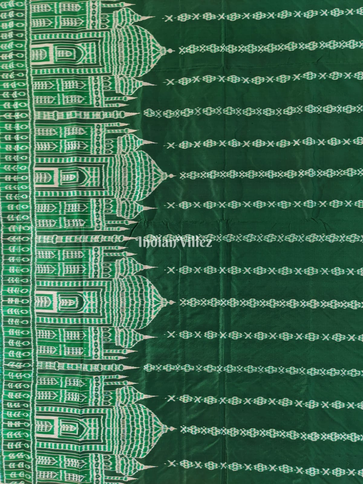 Green Odisha Ikat Pure Sambalpuri Silk Saree