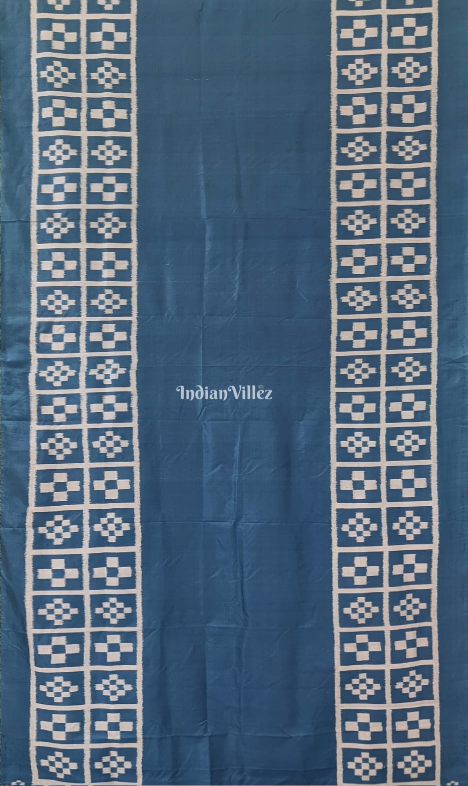 Sky Blue Pasapali Odisha Ikat Contemporary Silk Saree