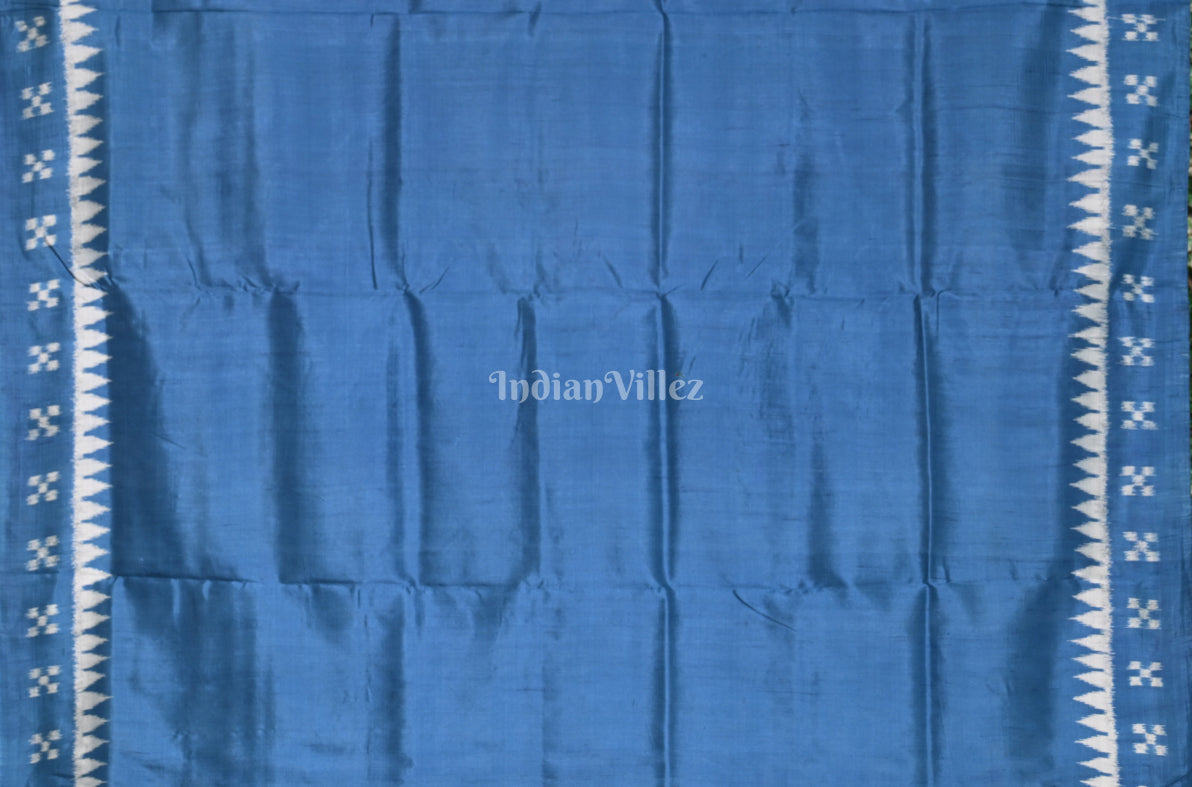  Blue White Pasapali Odisha Ikat Contemporary Designer Saree