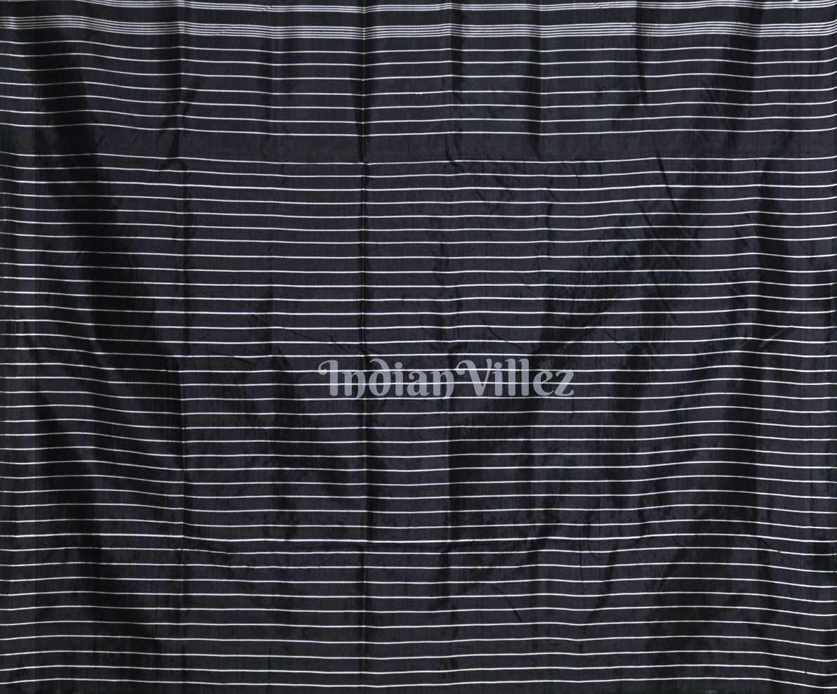 Green Black Contemporary Designer Silk Saree with Pasapali Anchal