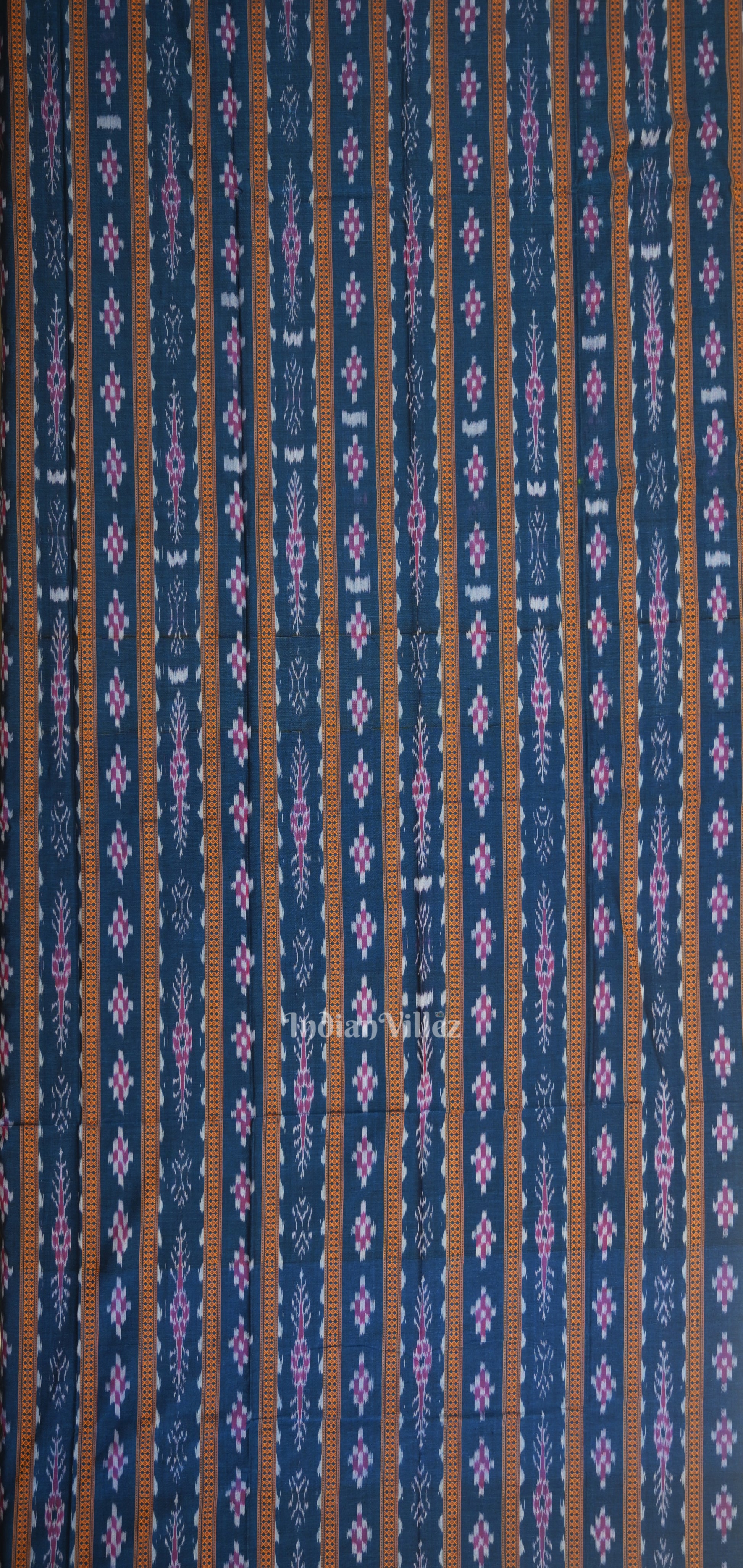 Blue Red Pasapali Sambalpuri Cotton Dress set with Dupatta 