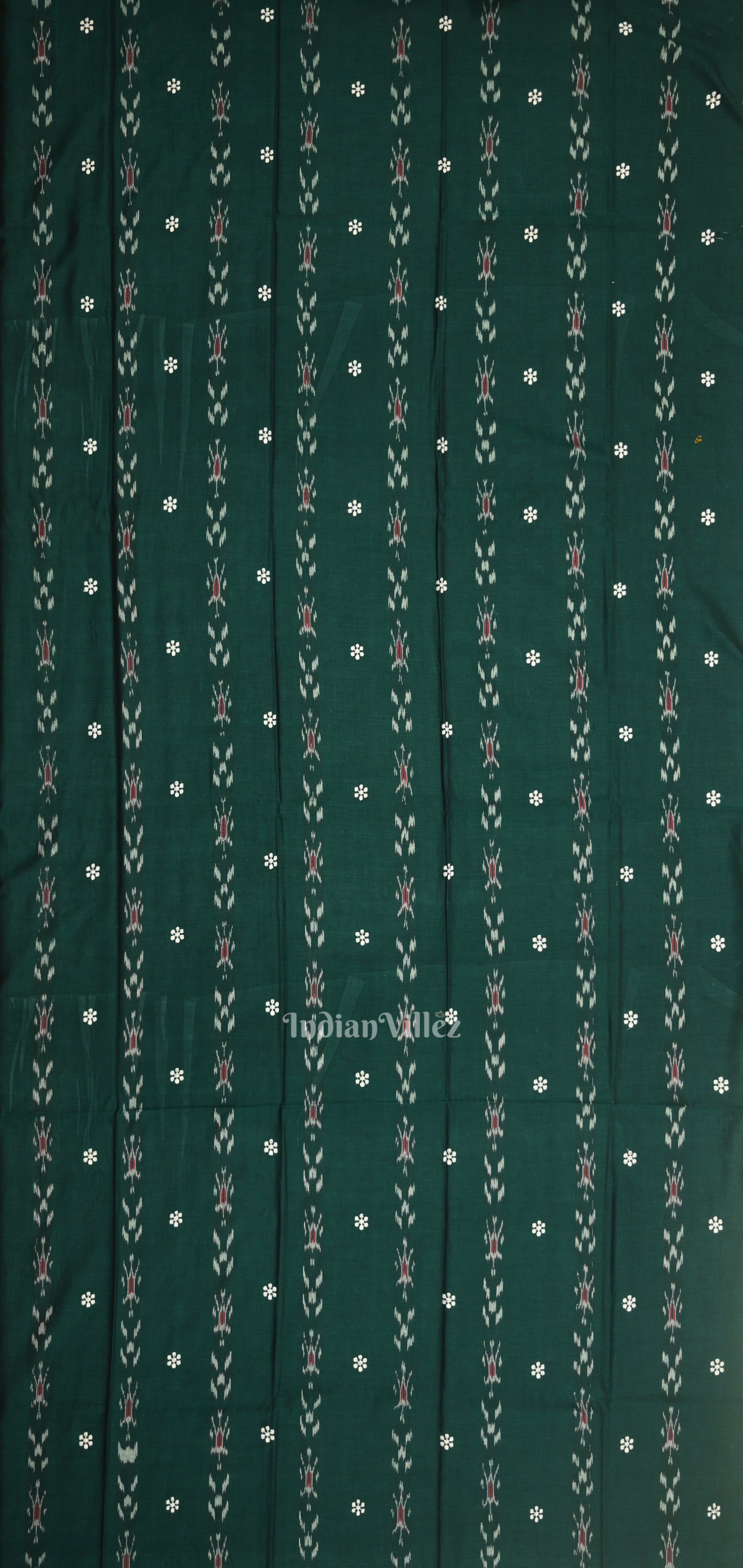 Green Pink Flower Buti Odisha Ikat  Sambalpuri Dress Set & Dupatta 